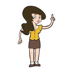 cartoon pretty woman with idea N69