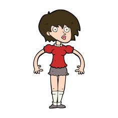 cartoon surprised woman N241