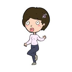 cartoon surprised woman N242