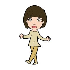 cartoon surprised woman N243