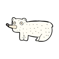 funny cartoon polar bear N23