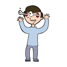 cartoon man with popping out eyes N30