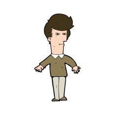 cartoon suspicious man N40