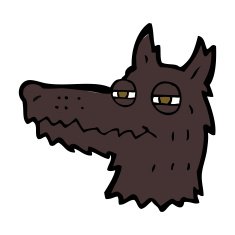 cartoon smug wolf face N6