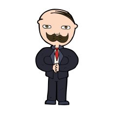 cartoon old man with mustache N28