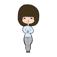 cartoon shy woman N51