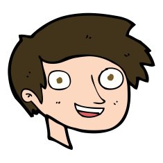 cartoon happy boy face N48