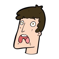 cartoon shocked man N129