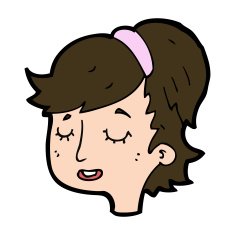 cartoon pretty female face N97