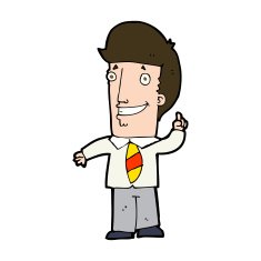 cartoon office man with idea N10