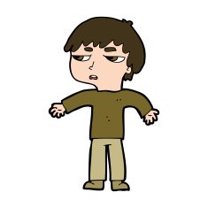 cartoon annoyed boy N39