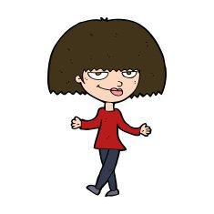 cartoon smug looking woman N10