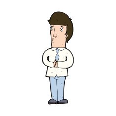 cartoon nervous man N156