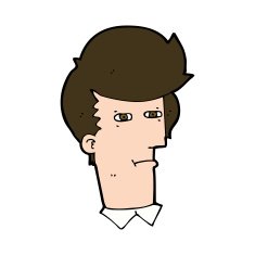 cartoon man narrowing eyes N33