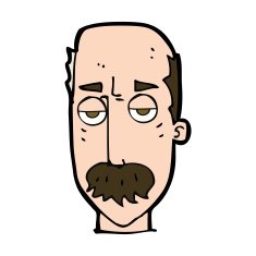 cartoon bored old man N20