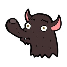 cartoon happy wolf N20