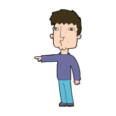 cartoon pointing man N108