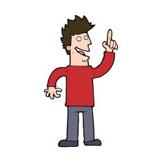 cartoon man with great new idea N10