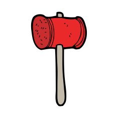 Cartoon Wooden Hammer N17