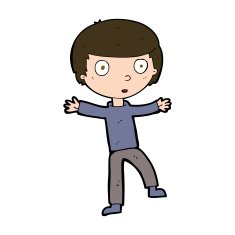 cartoon startled boy N36