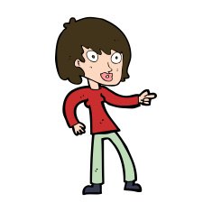 cartoon woman pointing N217