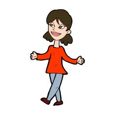 cartoon woman with no worries N38