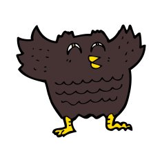 cartoon black bird N10