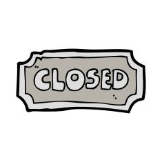 Cartoon Closed Sign N10