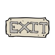cartoon exit sign N20