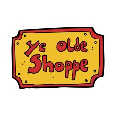 cartoon old fake shop sign N9