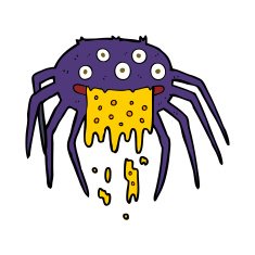 cartoon gross halloween spider N16
