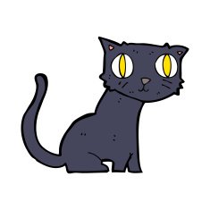 cartoon black cat N57