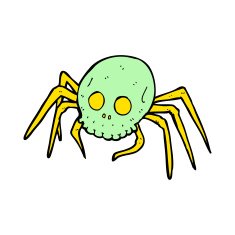 cartoon spooky halloween skull spider N10