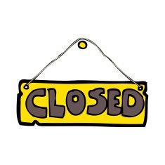 cartoon closed shop sign N10