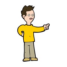 cartoon shocked boy pointing N10