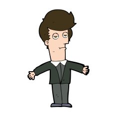 cartoon bored man N38