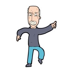 cartoon angry old man N155