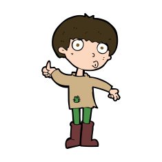 cartoon boy asking question N27