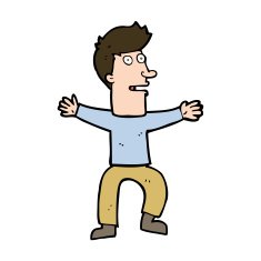 cartoon startled man N50