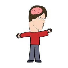 cartoon man with brain N10