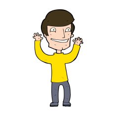 cartoon excited man N99
