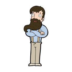 cartoon bearded hipster man N10