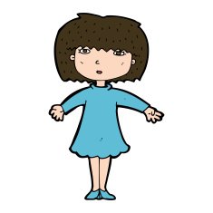 cartoon surprised woman N244
