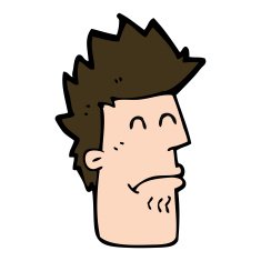 cartoon man feeling sick N9