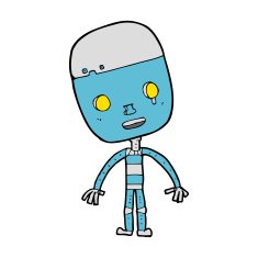 cartoon sad robot N10