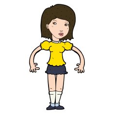 cartoon woman looking sideways N11