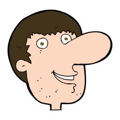 cartoon happy male face N20