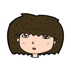 cartoon female face N152