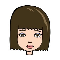 cartoon female face N153