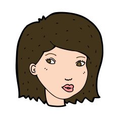 cartoon female face N154
